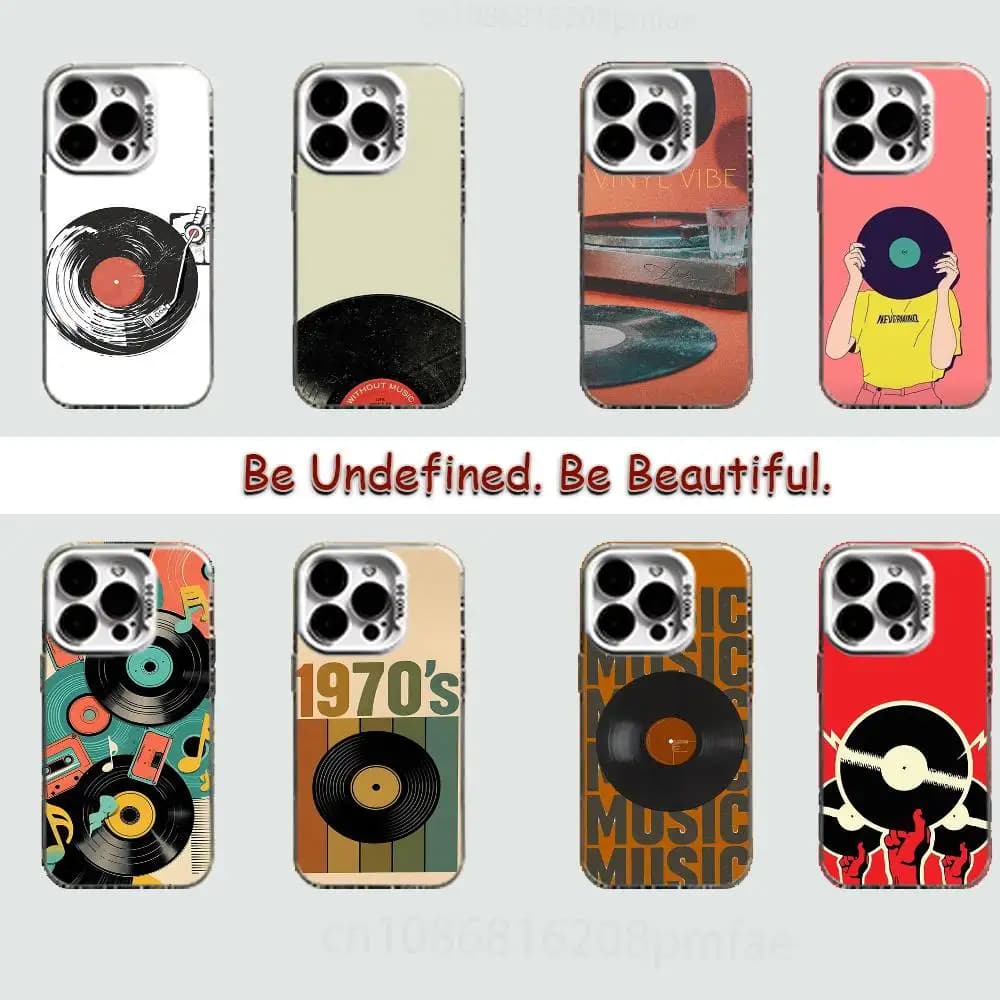 Retro Viny  Hard Phone Case for IPhone 17 16 15 14 13 12 11 X XS Pro Max Plusshockproof Full Cover