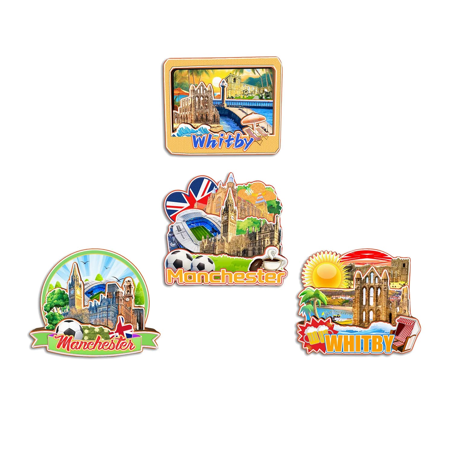 Whitby Manchester UK Fridge Magnet Travel Souvenir Gift Handmade Decorative Refrigerator Sticker Home Decoration