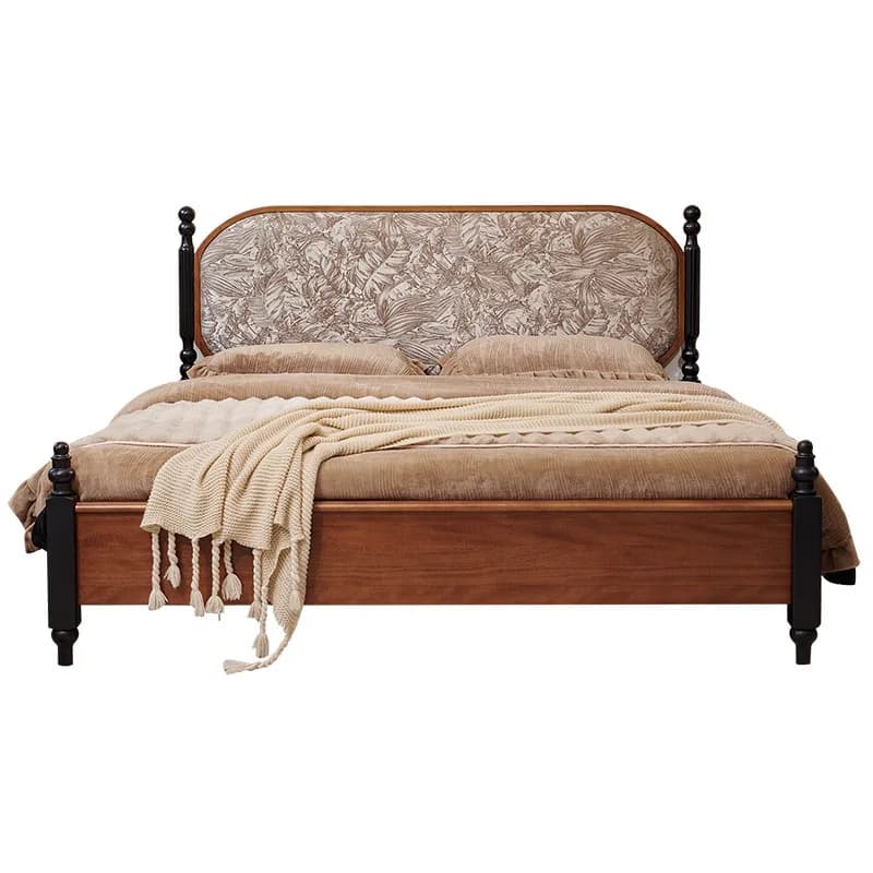 CX retro solid wood, master bedroom medium and ancient style, large bed 1.8 meters high-end double bed