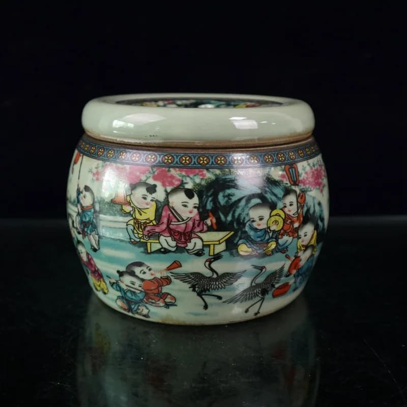 Collection Chinese antique porcelain jars pink porcelain baby play patterns decoration handicrafts Home Desktop Decor