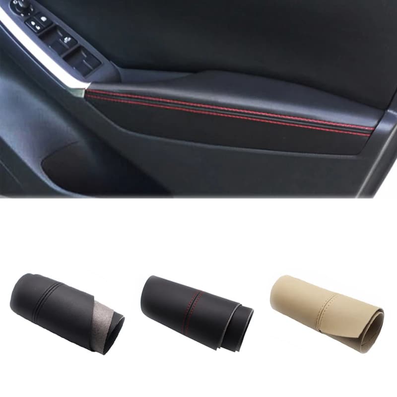 for Mazda CX-5 2012 2013 2014 2015 2pcs Microfiber Leather Door Handle Panels Armrest Covers Protective Trim with Mount Fittings