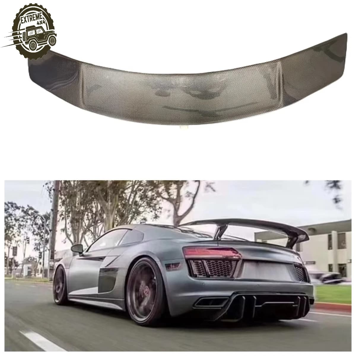 Factory Price High Performance Auto Body Parts Carbon Fiber Rear Car Wing Spoiler for Audi R8 Coupe 2 Door 2016-2018