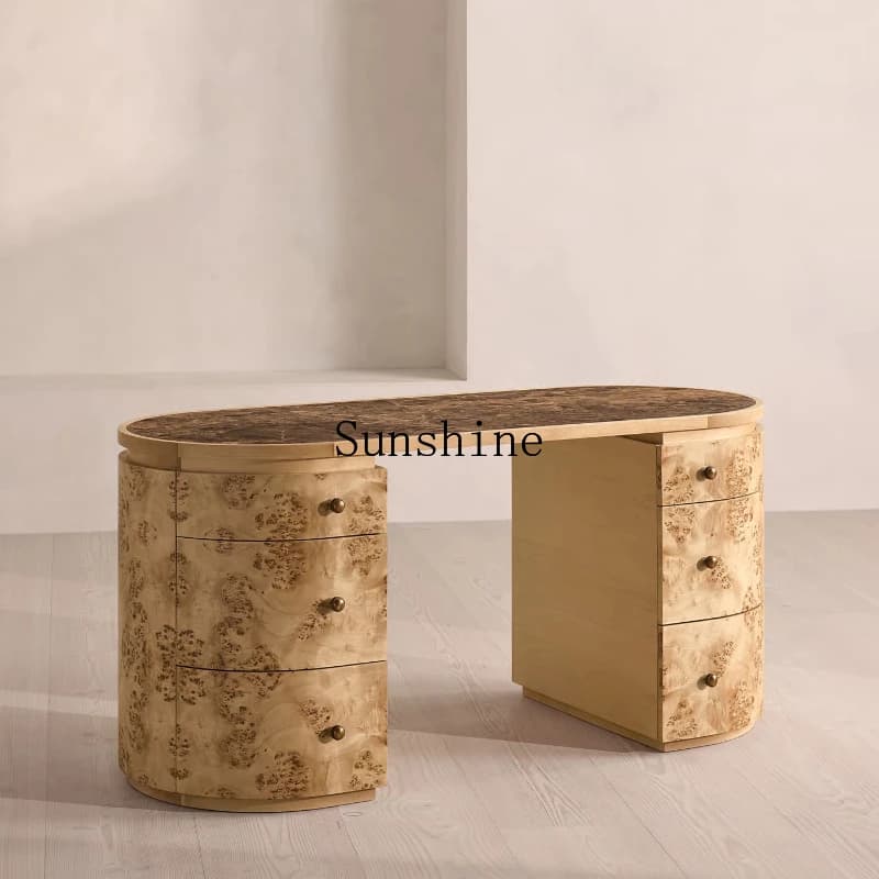 Medieval luxury stone desk retro art natural marble desk