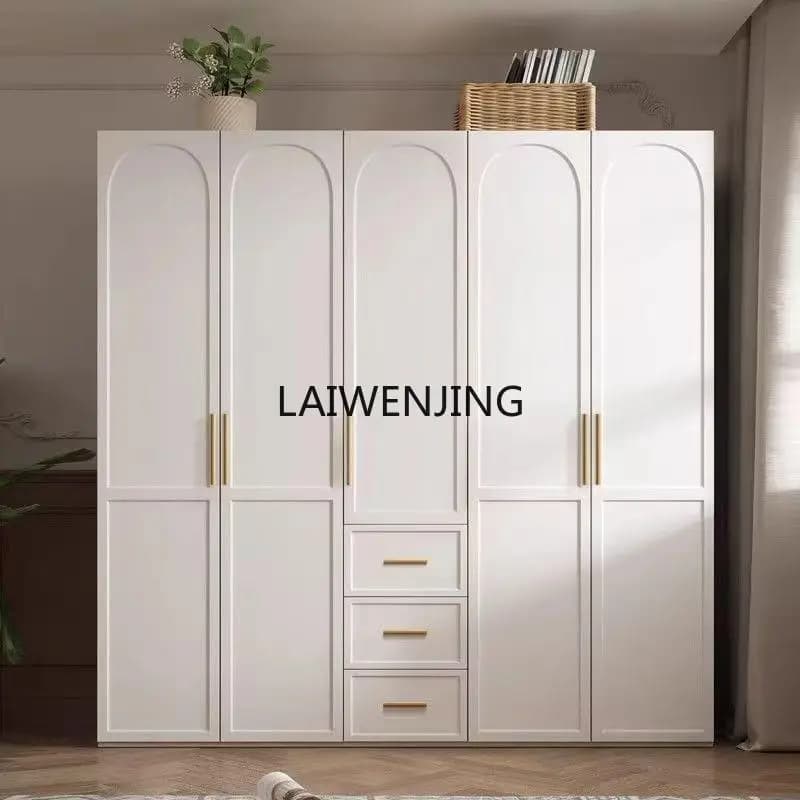 MJY light luxury bedroom household simple cabinet solid wood granular board storage wardrobe