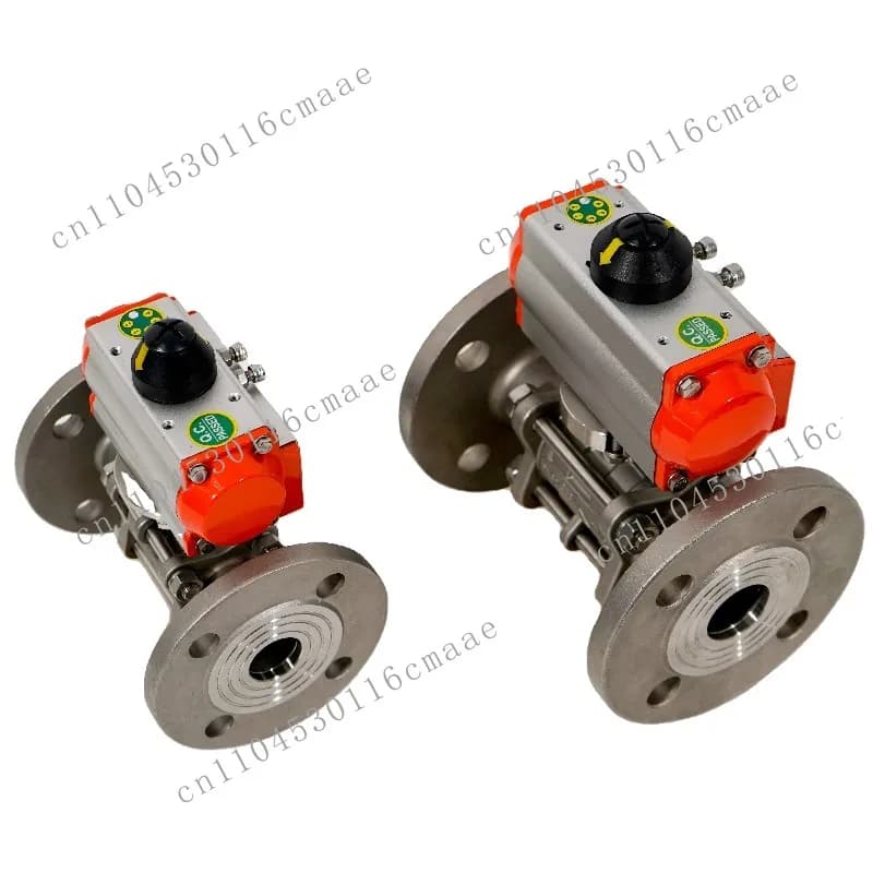 DN65 Hard Sealing Ceramic Core Pneumatic Flange Double-acting Ball Valve with Metal Body
