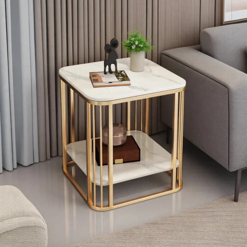Granite board coffee table living room small coffee table side  storage rack bedside table living room side