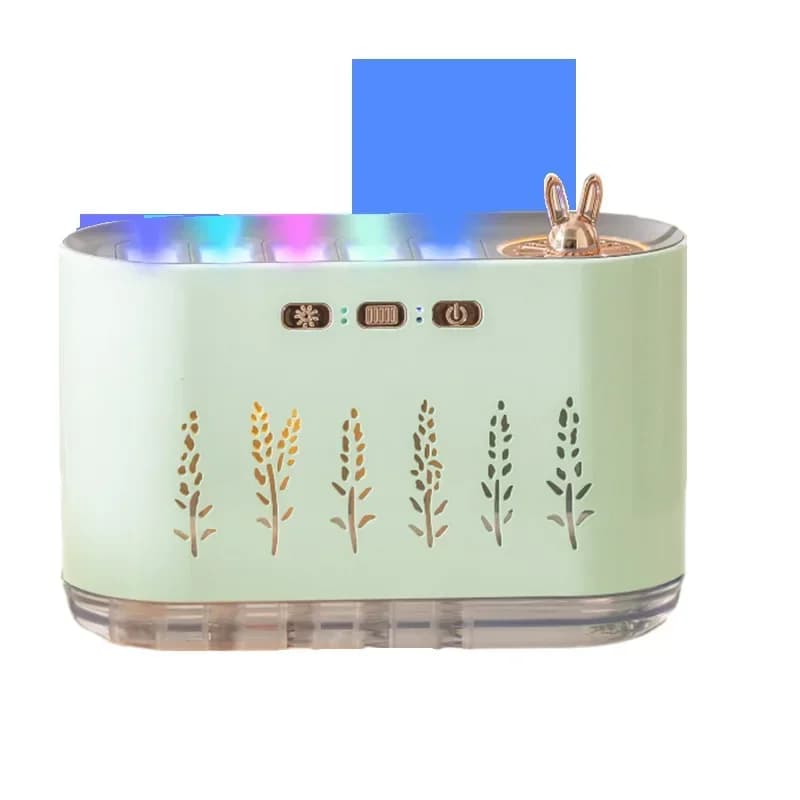Air humidifier household silent bedroom five-hole spray aromatherapy creative dynamic colorful voice control pick-up