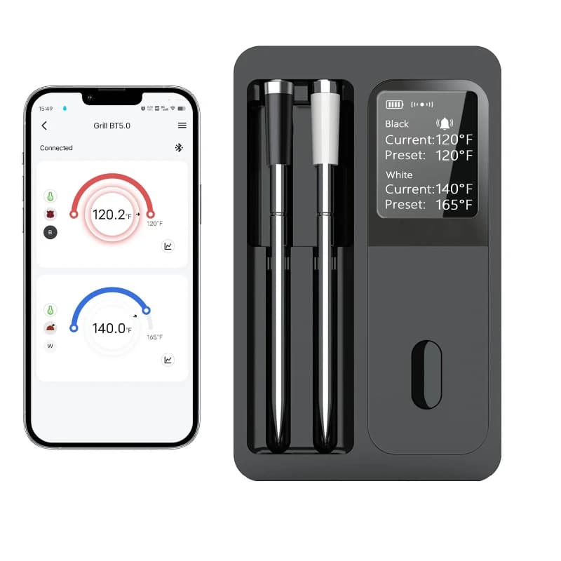 Dual Probe Smart Wireless Bluetooth Meat Thermometer High Precision Food Temperature Probe