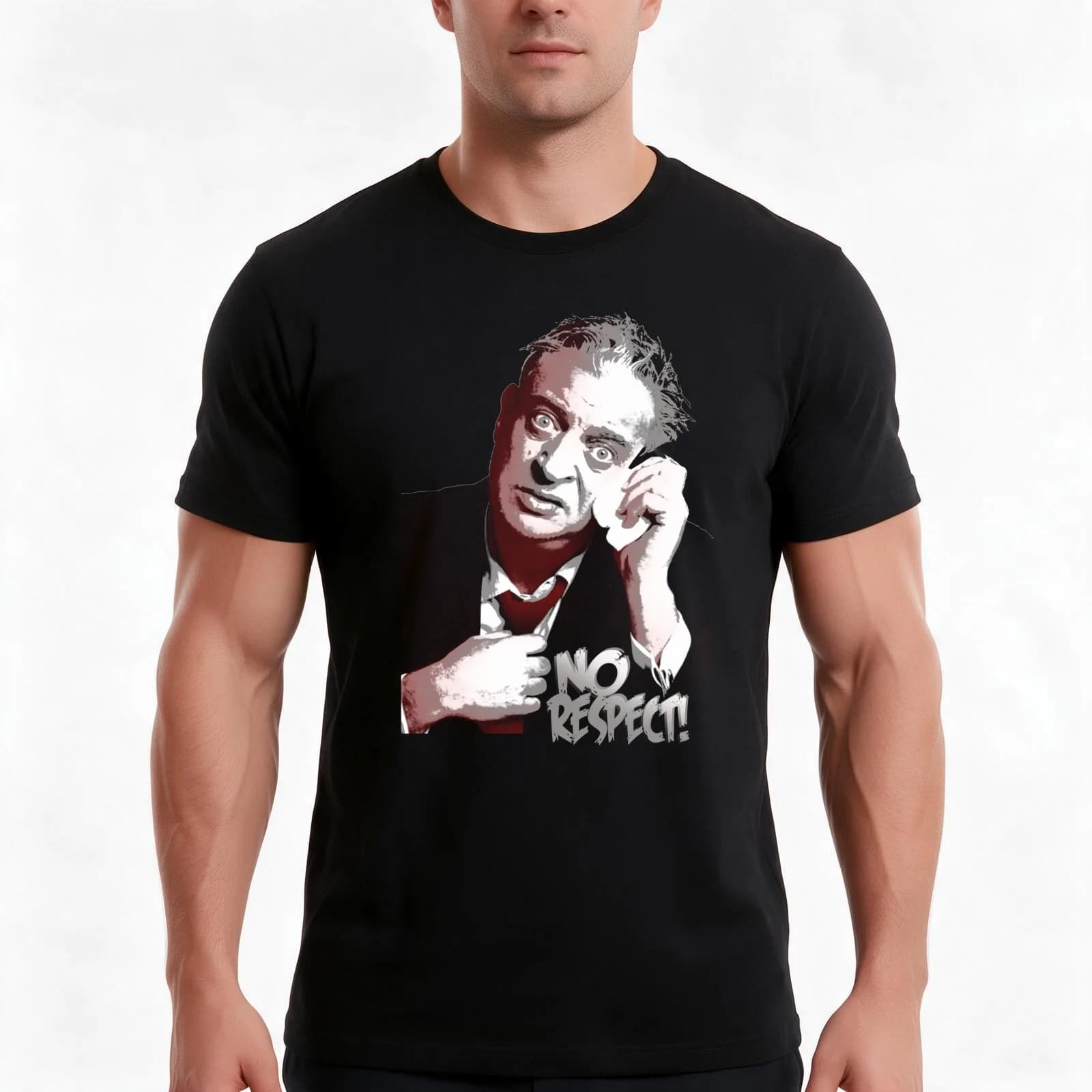 rodney dangerfield T-Shirt, Summer Casual Cotton Tee, Oversized Streetwear Tops, Vintage Graphic Print, Loose Fit Short Sleeve