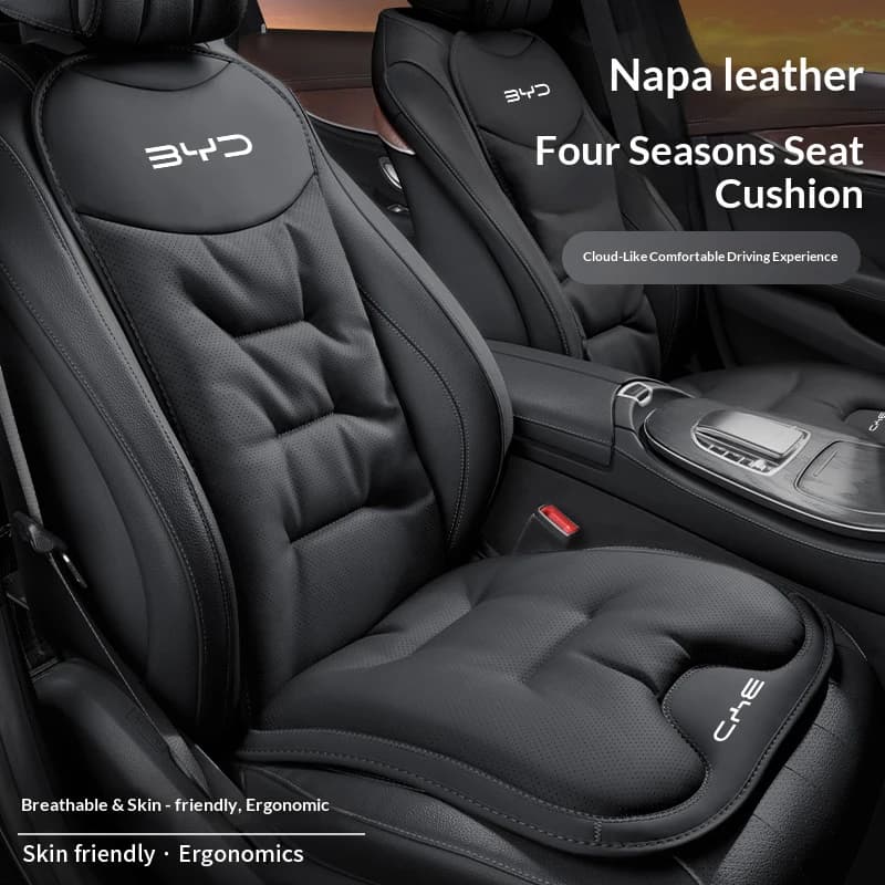 Car Seat Cushion Cover For BYD Atto 3 Dolphin Seagull Seal U Sealion 5 6 7 Song Plus Han e2 e3 e7 e9 Leather Seat Protection Pad