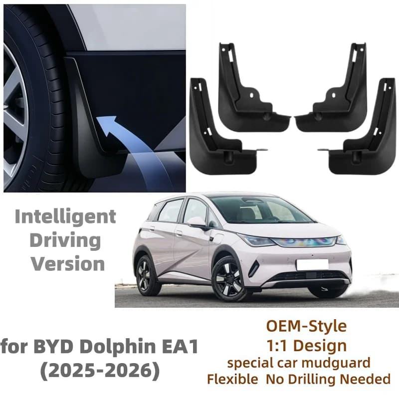 4Pcs Mud Flaps Splash Guards For BYD Dolphin EA1 2025-2026Intelligent Driving Front Rear Fender Mudguards Car Styling Auto Parts