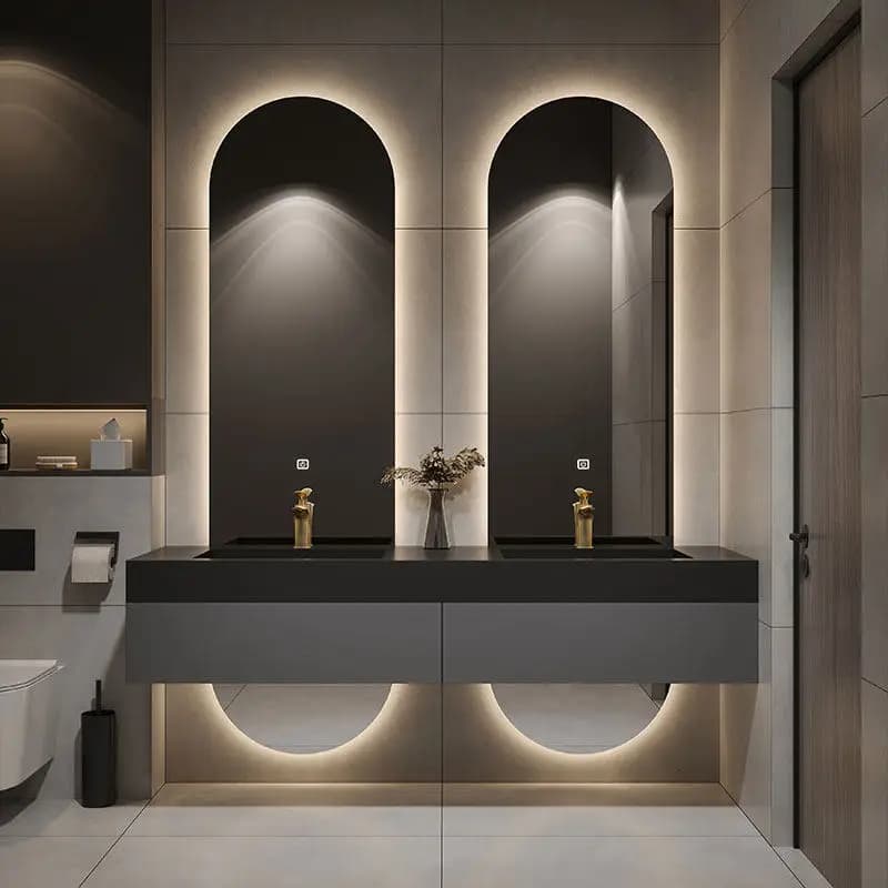 Double Sink Bathroom Cabinet Entertainment Universal Organizer Unique Bathroom Cabinet Cheap Creative Gabinete Hotel Furniture