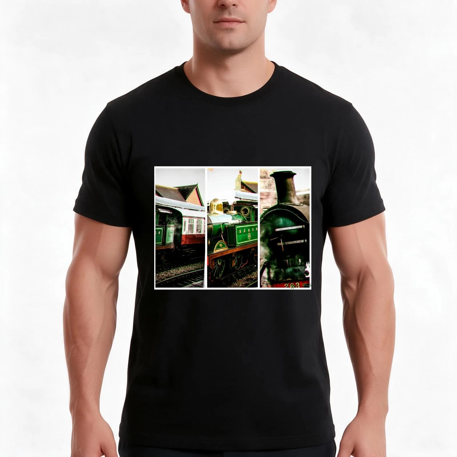 Steam on the Bluebell Line T-Shirt, Summer Casual Cotton Tee, Oversized Streetwear Tops, Vintage Graphic Print, Unisex Men Women