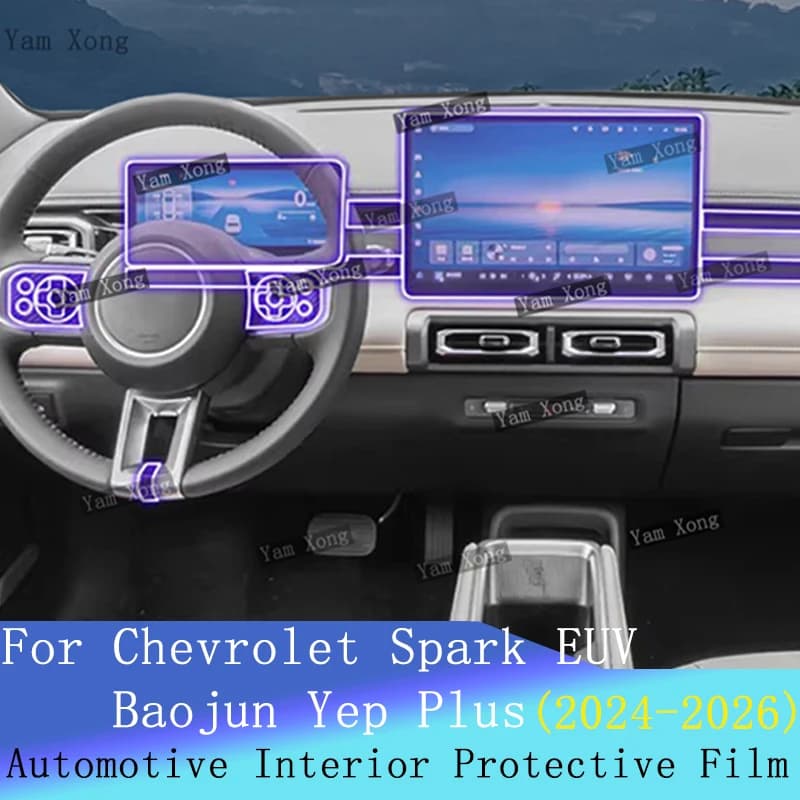 Car Interior Kit Sticker For Baojun Yep Plus Center Panel Transparent Protective Scratch Navigation Dashboard Screen Cover Film