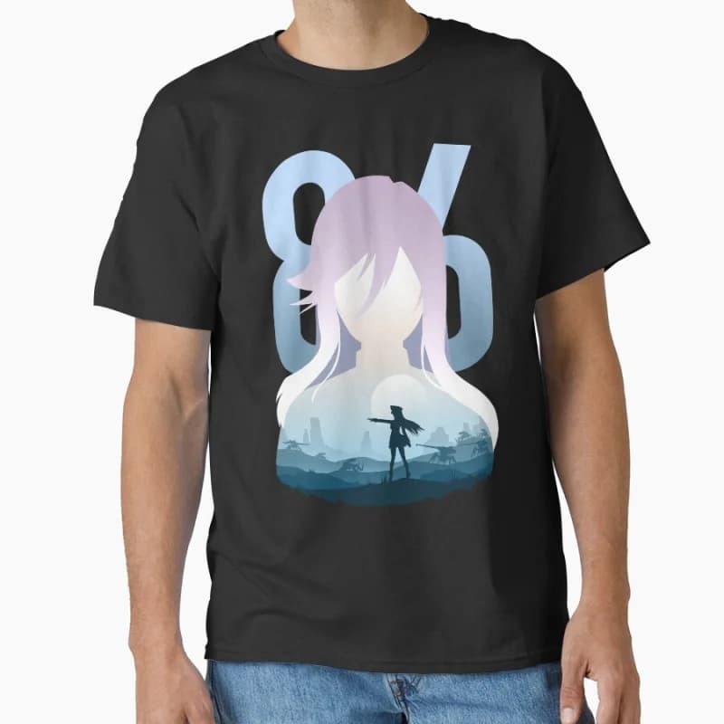 86 Eighty Six Landscape Science Fiction Light Novel Anime t shirt  for men 100% cotton Large size tops S-6XL Manga Gift Tshirt