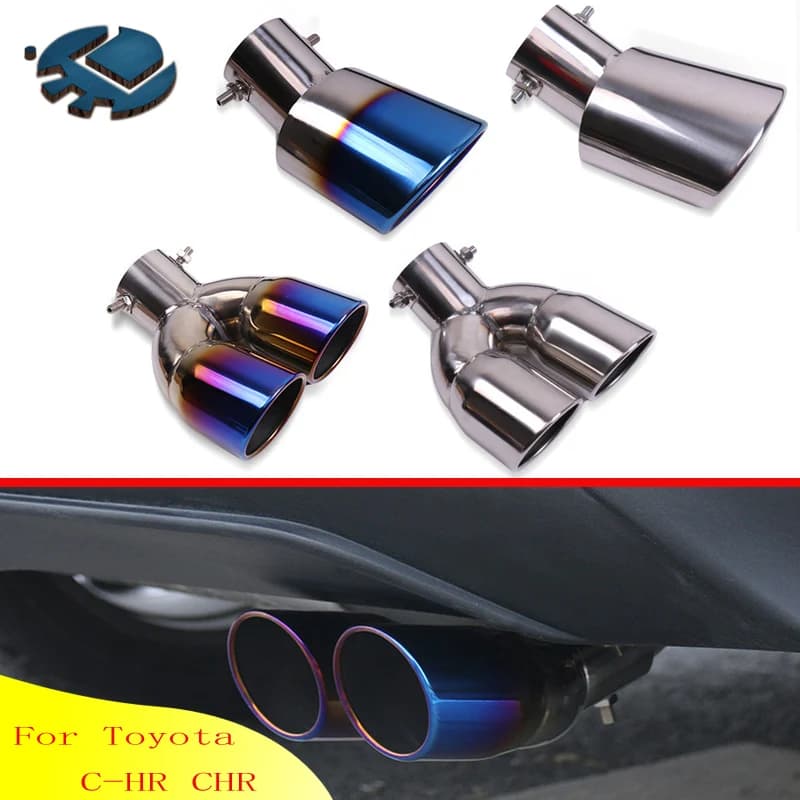 For Toyota C-HR CHR 2016 2017 2018 2019 2020 2021 2022 2023 Stainless Steel Exhaust Muffler Tip Car Accessories