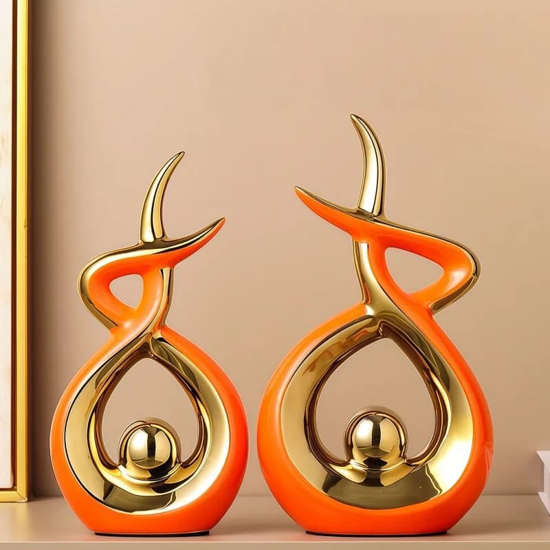 Luxurious ceramic sculptures for home decoration household items suitable for living room TV cabinet wine cabinet desktop