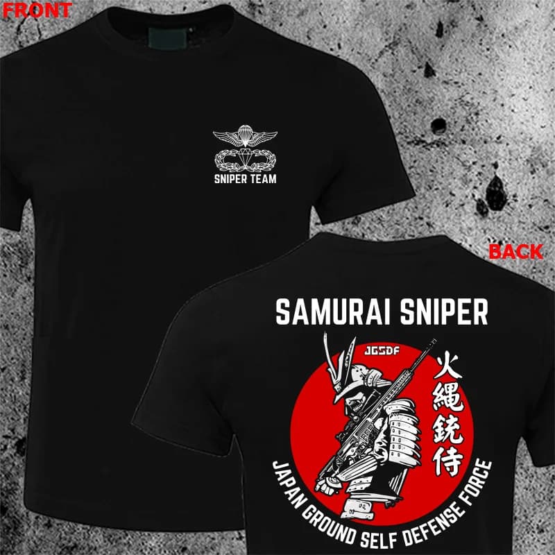Japan JGSDF Special Forces Airborne Sniper Team Samurai Military T-Shirt 100% Cotton O-Neck Short Sleeve Casual Mens T-shirt