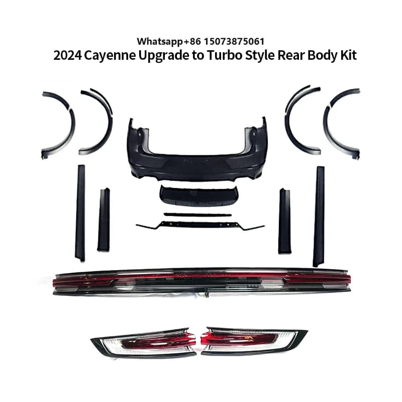 Full Set PP Material Rear Bumper & Light RedFit  Turbo with Easy Installation  2018-2024