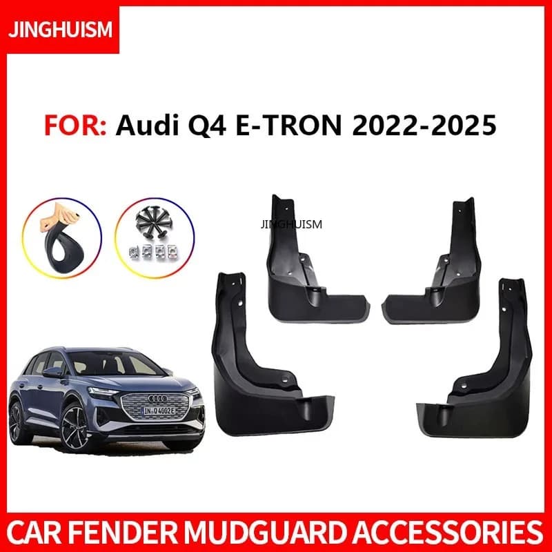 For Audi Q4 E-TRON 2022-2025 Mud Flaps Car Accessories for Fender Mudguards Splash Guards Black for Protection Against Dirt Mud