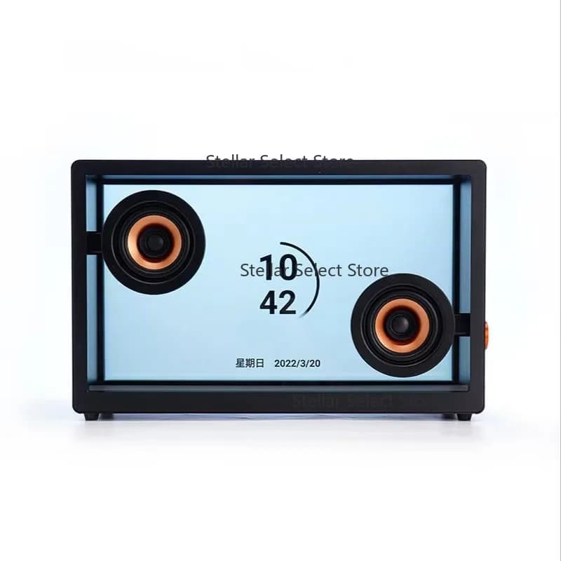 New Design Retro Wireless Karaoke Transparent Led Computer Wireless Lyric Speaker Box Desktop Subwoofer