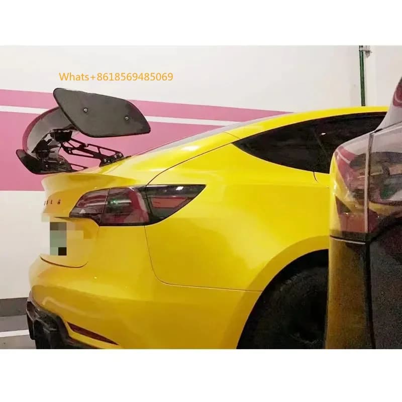 Univeal Automatic Rear Trunk Spoiler Sedan Model 3 Y S X Car Real Carbon Fiber Boot Wing Auto Body Parts