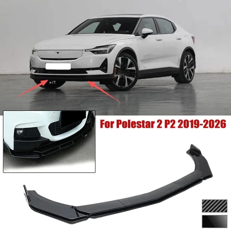 5pcs Front Bumper Shovel For Polestar 2 P2 2019-2026 Spoiler Front Bumper Deflector Anti Scratch Protection Device Accessories