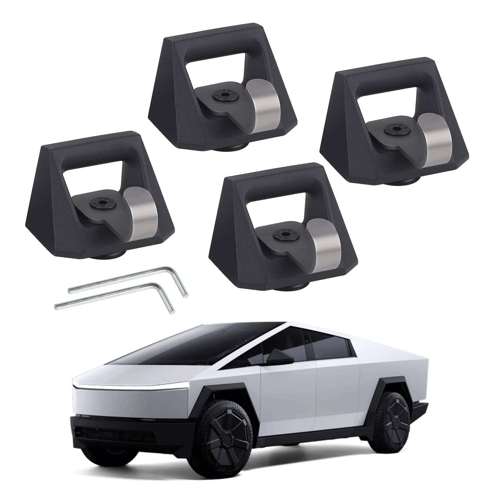 4 Pcs New Truck Rear Bucket Rail Hook Trunk L-track Splints Hook Fasteners Auto Accessories For Tesla Cybertruck 2023 2024 2025