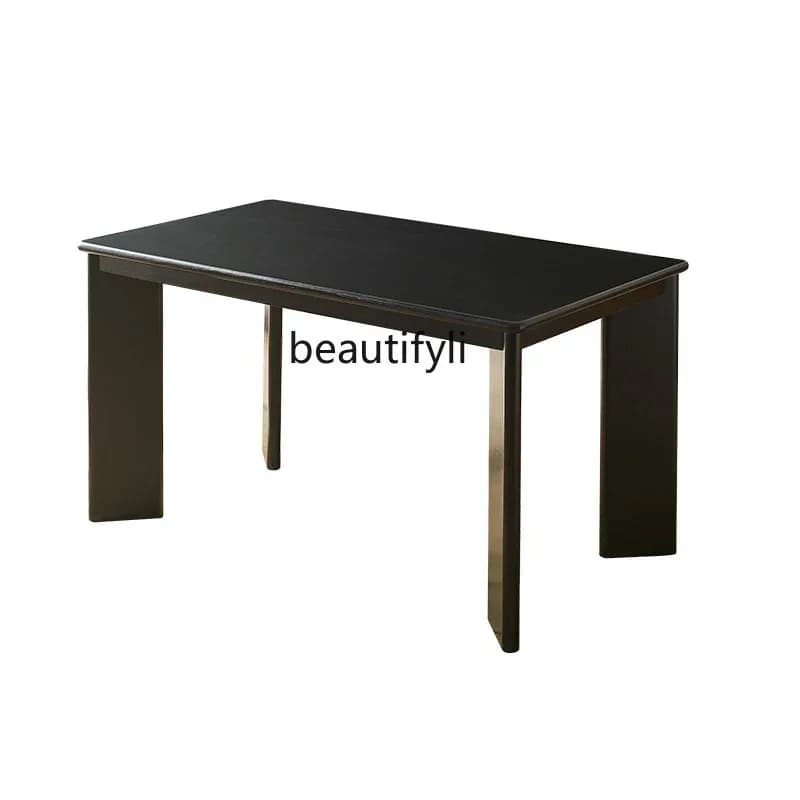 Q181 15 Rattan Dining Tables and Chairs Set Simple Modern Dining Table Hotel Homestay Dining Table Nordic Solid Wood Small Apart