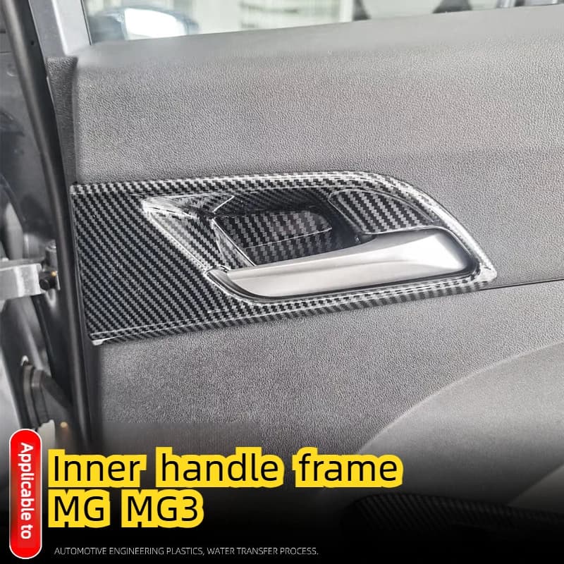 For MG MG3 Hybrid 2024 2025 ABS Carbon Fiber Interior accessories inner handle sticker door wrist frame interior modification