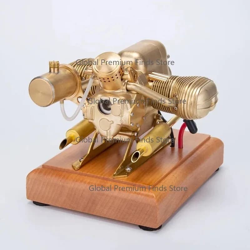 R69 3.2cc Horizontal Opposed Engine Model Metal Twin Cylinder Four Stroke Gas-oline Internal Combustion Engine Model Toys Gift