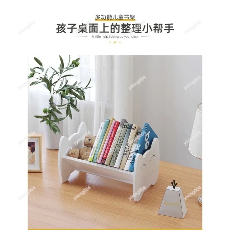 Creative Desktop Book Stand Rack Compact Tabletop Storage Shelf for Office Study