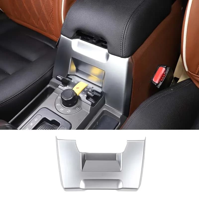 For 2004-2009 Land Rover Discovery 3 LR3 ABS silver car styling car center armrest box front trim panel sticker car accessories