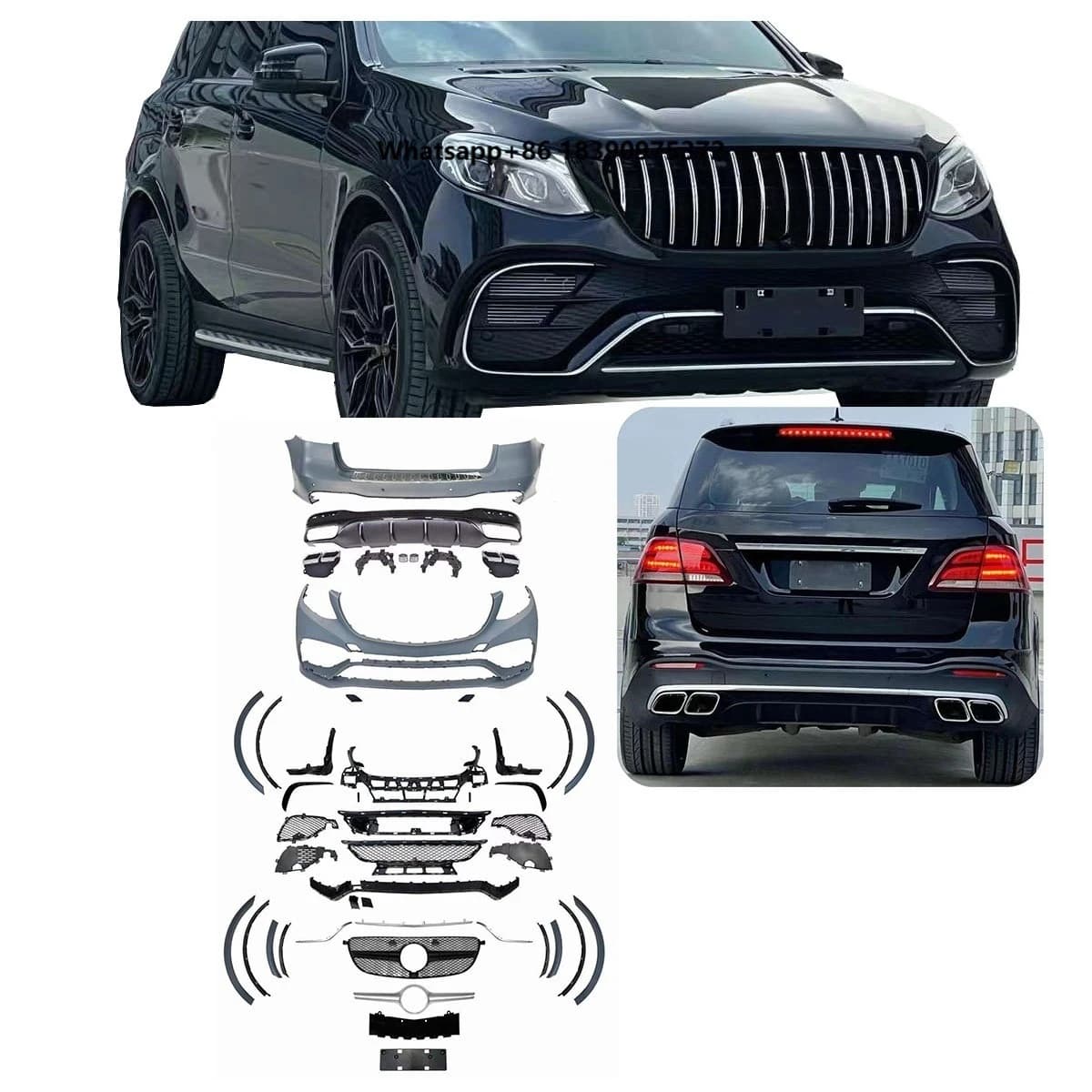 Body Kit for 15-19 GLE W166 Facelift GLE63 AMG Style Full Bumper Front Bumper Rear Bumper