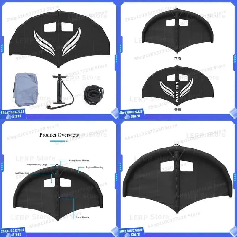 Jiaqian New Designed Carbon Fiber Wind Wing Hydrofoil Board Hydro Wingfoil Kite Leash 5M Inflatable Wing Foil Kite Surfing