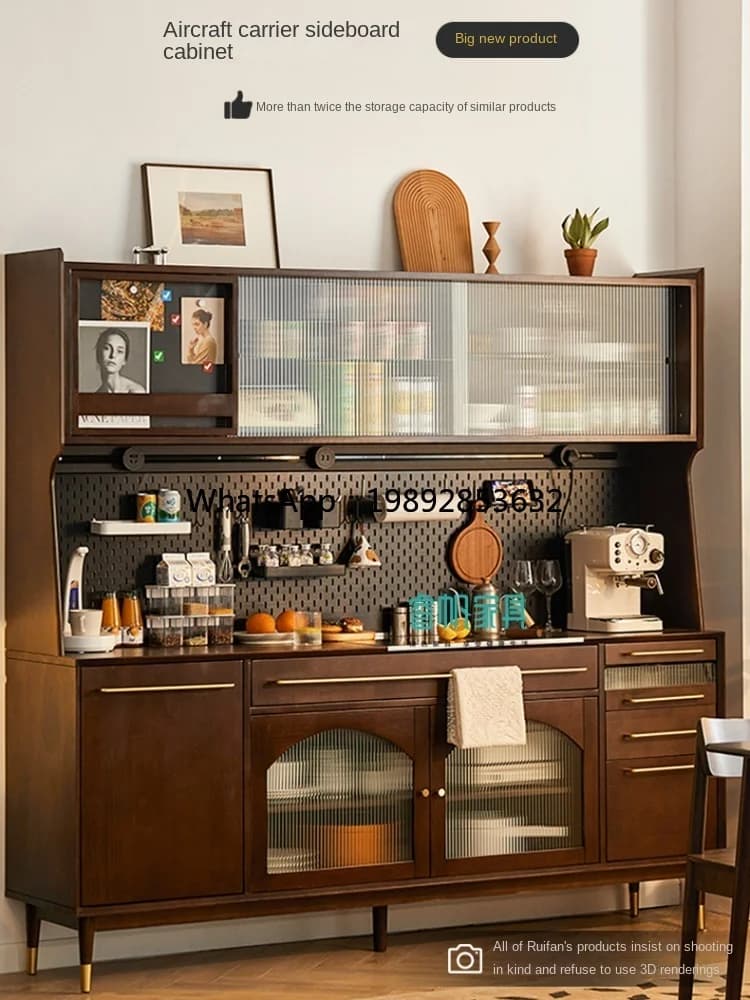 ZZXL Solid Wood Sideboard Retro Domestic Storage Locker Living Room Wall