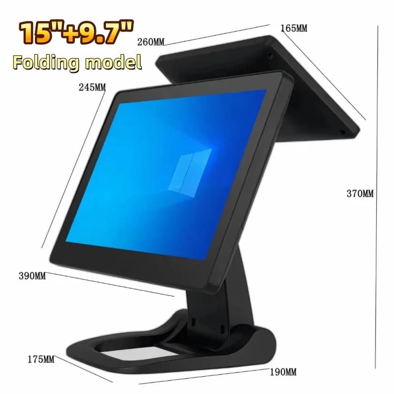 15+10inch Dual Screen Touch Screen All-in-one Pos System/cash Register/cash Register Pos Machine