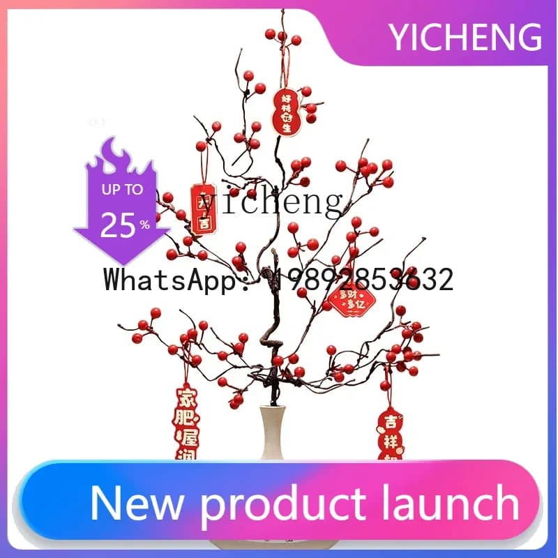 X2  entry entrance deer vase ornament living room insert simulated flower fine high red fruit ornament housewarming gift