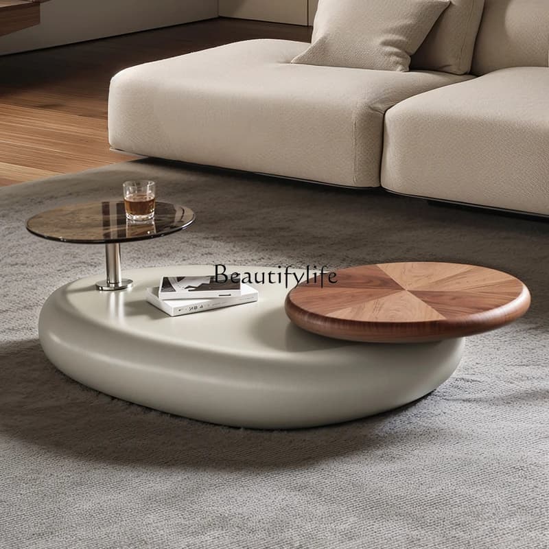 High-end coffee table living room household coffee table light luxury high-end oval special-shaped designer creative