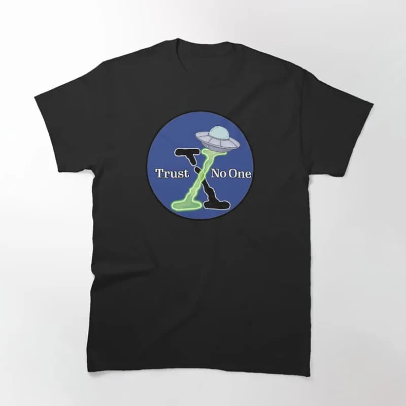 Believe Trust No One Vintage Sci fi tv series The X Files Gift t shirt 0305 Retro Alien movie Graphic clothes All size top S-6XL