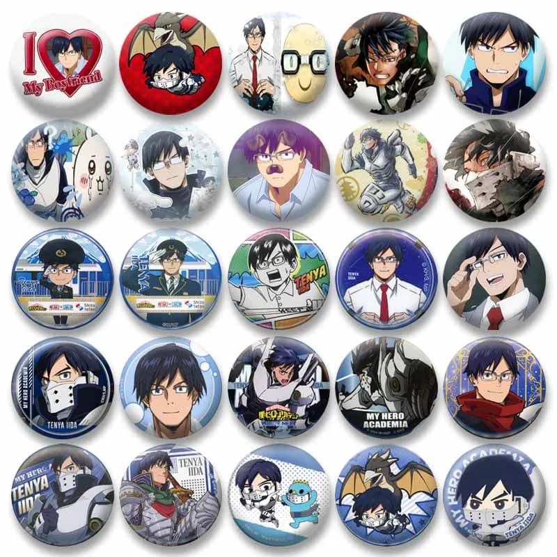 Creative Anime Figure Tenya Iida Badge Backpack Hat Clothes Decor Jewelry Collar Button Pin Cartoon Character Brooch Accessories