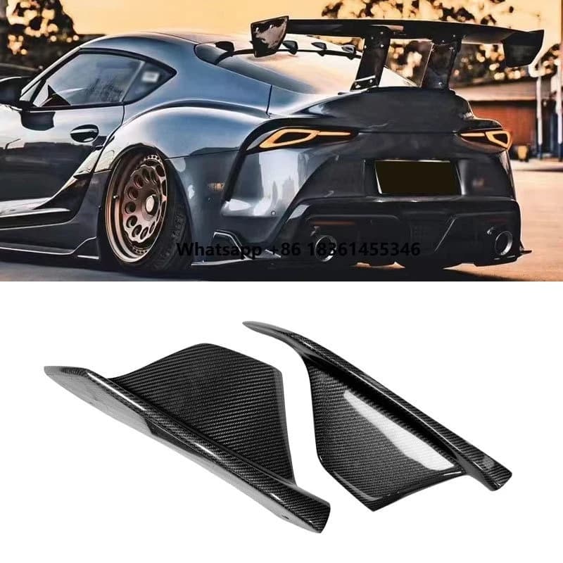 For  Supra A90 A91 2019+ Carbon Fiber Rear Bumper Spoiler Rear Lip Diffuser Corner Trim Kit Styling Kit Auto Accessories