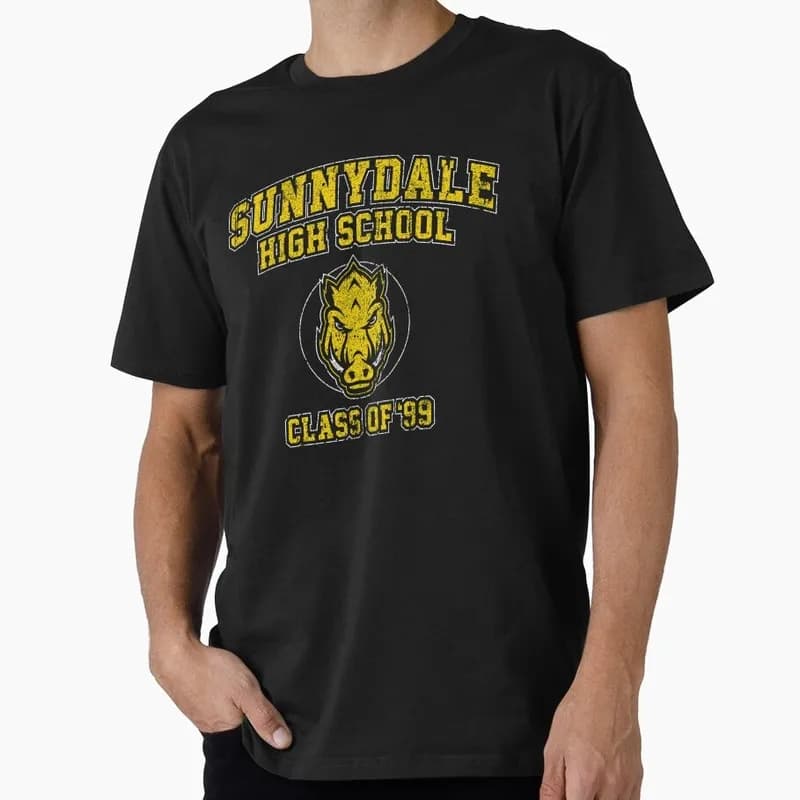Buffy Sunnydale High School Graphic T-Shirt, Vintage Vampire Slayer Print Tee, Retro Horror Series Short Sleeve Casual Shirt