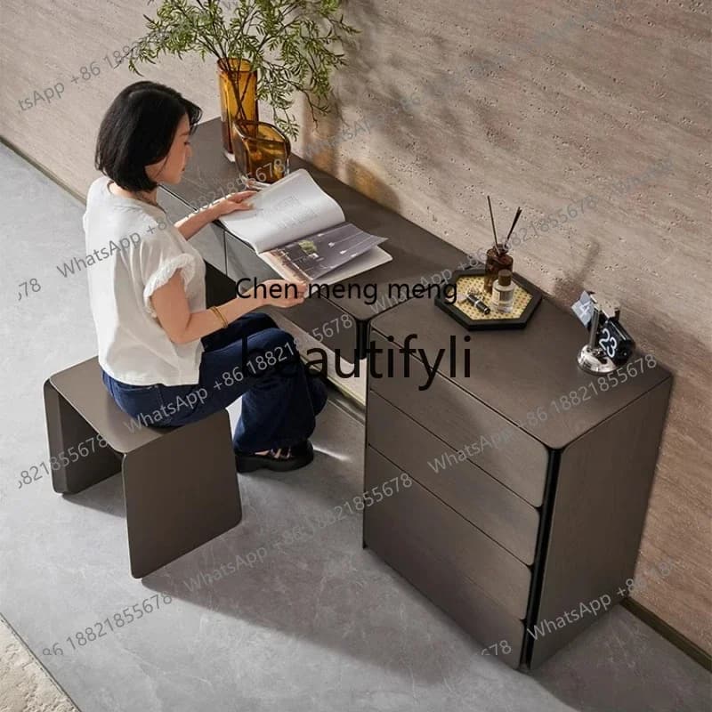 X FH  Italian Minimalist Dressing Table and Chest of Drawers Set Modern Simple Small Apartment Bedroom Makeup Table