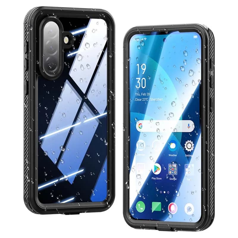 for Samsung A57 Waterproof Pouch Shockproof Phone Case Full Coverage Transparent Shell with Lanyard Button Cover Bumper