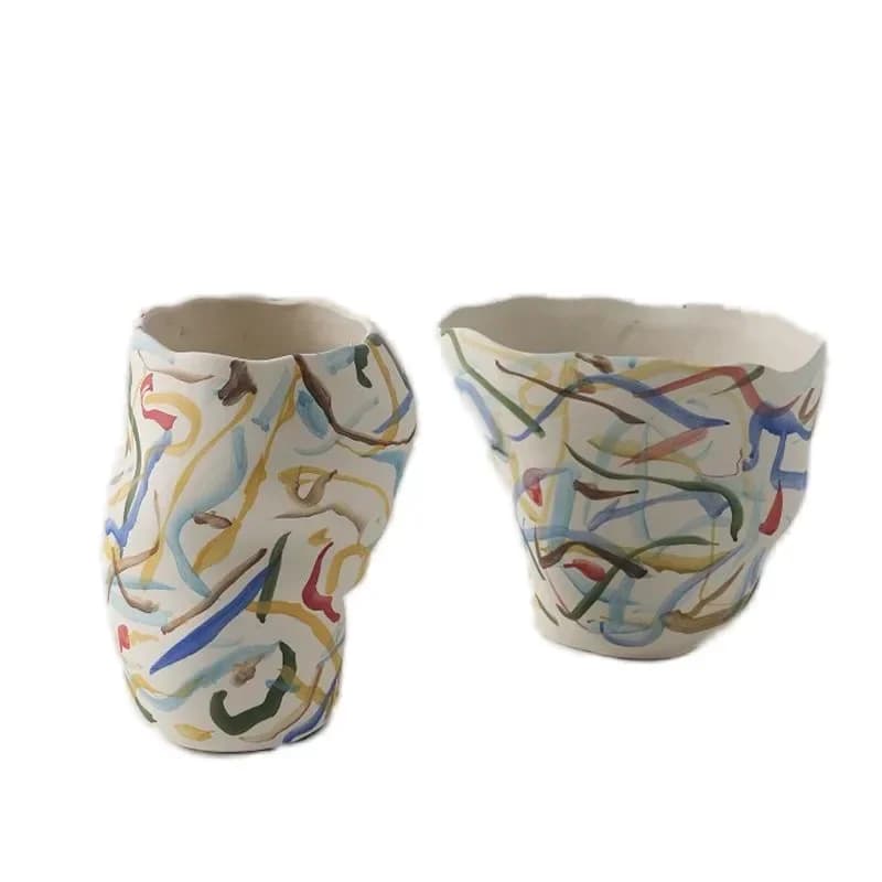 Hugh Biqu Ceramic Vase Soft Decoration Model Room Advanced Sense Medieval Flower Arranger Ornament