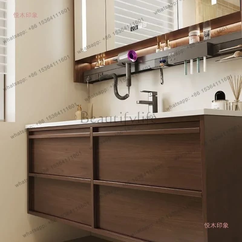 ld Vintage Bathroom Cabinet Ceramic Integrated Basin Toilet Washstand   Vanity Cupboard Mobile Da Bagno Furniture For Home