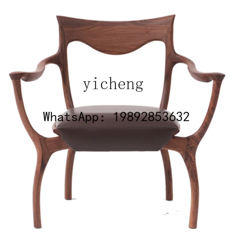 Creative  Leisure Chair Light Luxury North American Black Walnut Solid Wood Chair