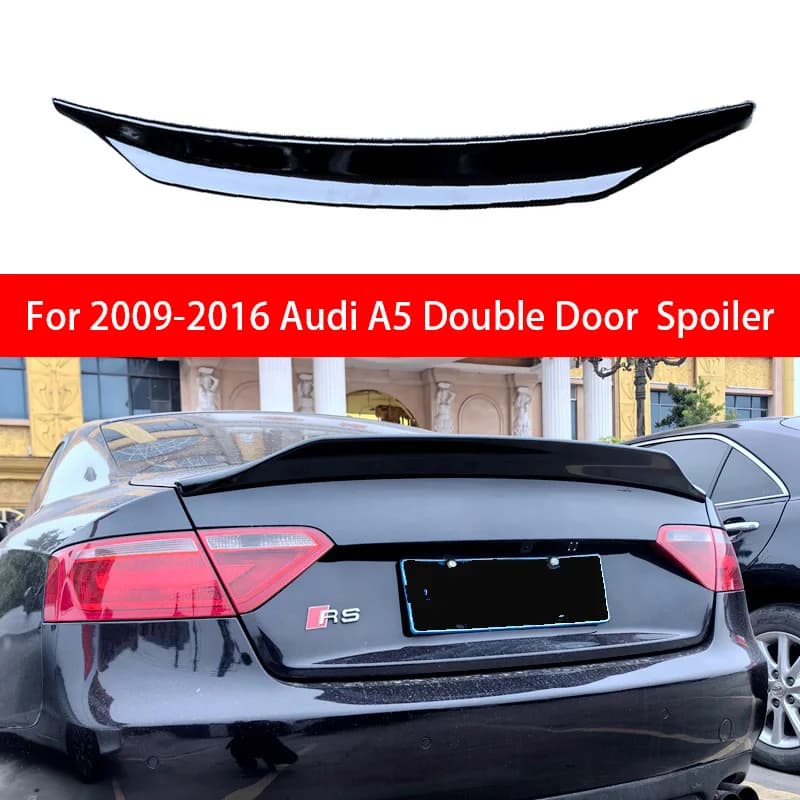 For Audi A5 Double Door Tail 2009-2016 Audi A5 S5 Modified Special Non-Perforated RearRear Rear Spoiler ABS Material
