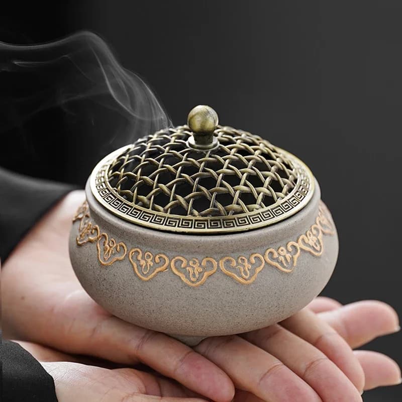 Hollowed-out Tea Ceremony Incense Burner Household Indoor Ceramic Antique Zen Aromatherapy Stove Incense Holder
